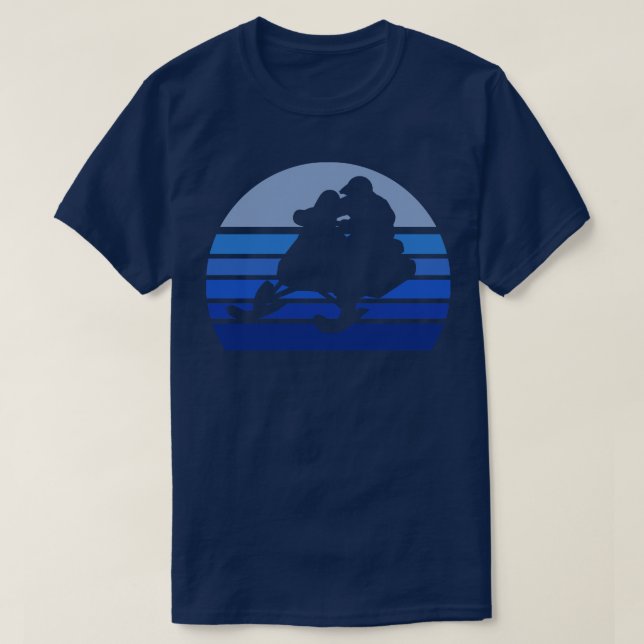 Camiseta Blue Retro Snowmobile (Frente do Design)