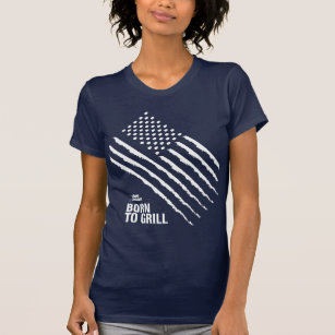 Camiseta Blue Rhino "American Flag: Nascer a Grill" Mulhere
