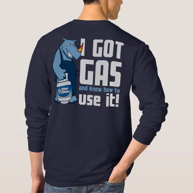Camiseta Blue Rhino "I got Gas", Capa longa de homens (Verso)