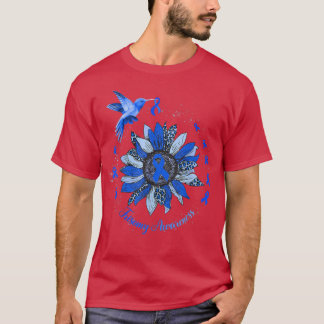 Camiseta Blue Ribbon Leopard Sunflower Trisomy Awareness