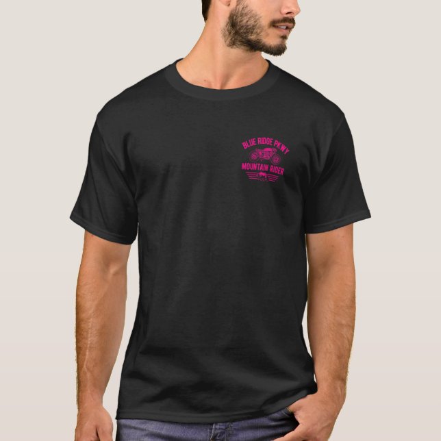 Camiseta Blue Ridge Parkway Motorcycle Retro Design (Frente)