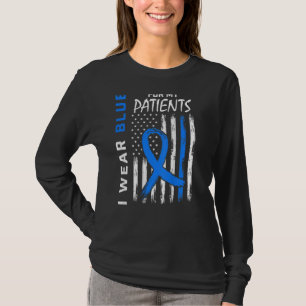 Camiseta Blue RN Nurse Diabetes Mês de Consciência EUA Band