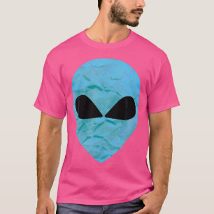 Camiseta Blue Sci-Fi Ufo Flying Alienígena Face Extraterm C