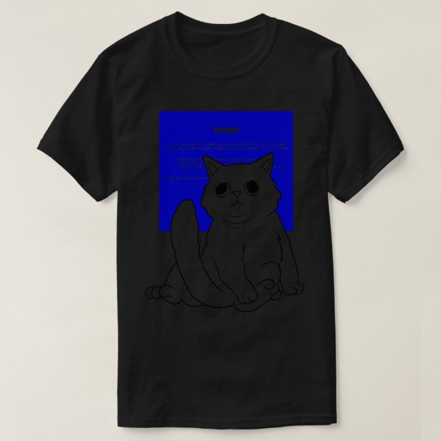 Camiseta Blue Screen Cat por Tobe Fonseca (Frente do Design)