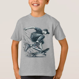 Camiseta Blue Skateboarder Burnt Orange Happy Birday