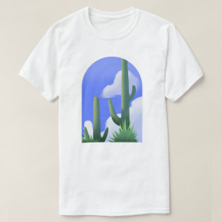 Camiseta Blue Sky Desert Cactus Painting Tee