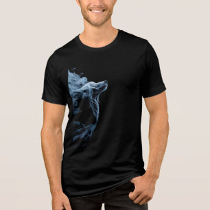 Camiseta Blue Smoke Wolf T-Shirt   Gráfico de Lobo