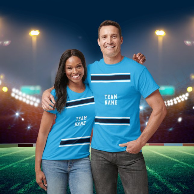 Camiseta Blue Sports Jersey Team Name Unisex (Striped Blue Sports Jersey Team Name Unisex T-Shirt)