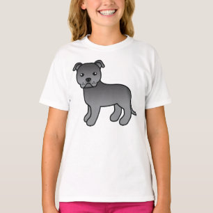 Camiseta Blue Staffordshire Bull Terrier Cartoon Dog