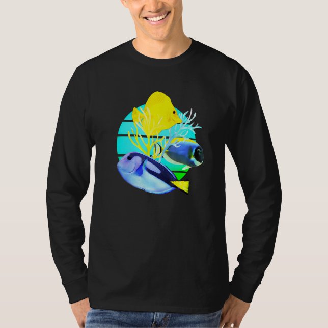 Camiseta Blue Tang Yellow Tangs Reef Fish Tank Saltwater Aq (Frente)