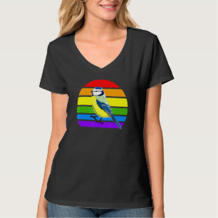 Camiseta Blue Titmouse Rainbow Bird Birdwatcher Songbird Di