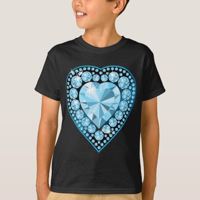 Camiseta Blue Topaz Gem Heart (Frente)