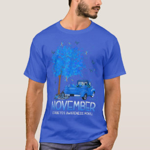 Camiseta Blue Tree Truck Pumpkin Novembro Diabetes Awarenes