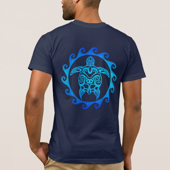 Camiseta Blue Tribal Turtle Sun (Verso)