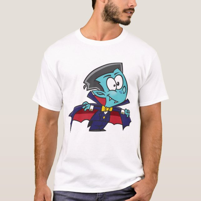 Camiseta Blue Vampire Boy with Cape Cute Dracula (Frente)