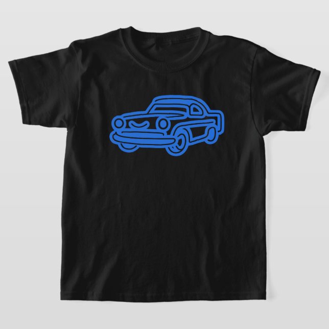 Camiseta Blue Vintage Car Illustration (Postura )