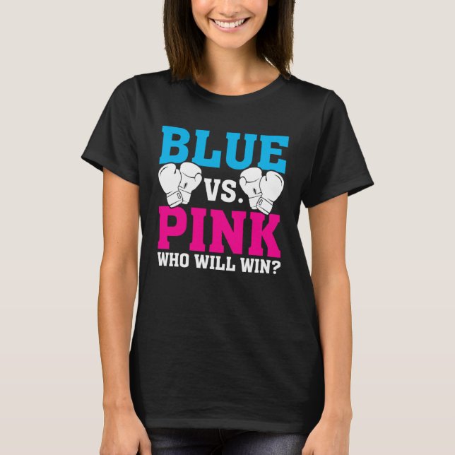 Camiseta Blue Vs Pink Ethnic Boxing Babies Gender Reveal (Frente)