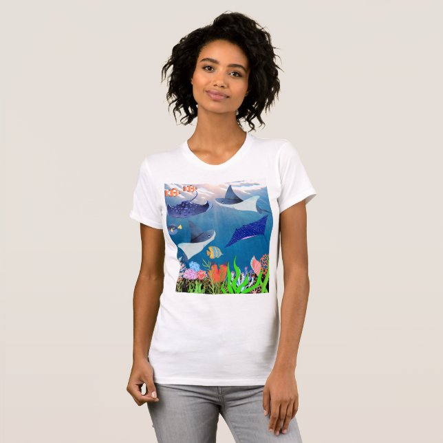 Camiseta Blue Water Manta Beauty Women's Ocean Manta (Frente Completa)