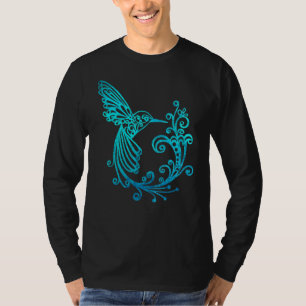 Camiseta Blue Watercolor - Gráfico de Aves Hummingbird Esti