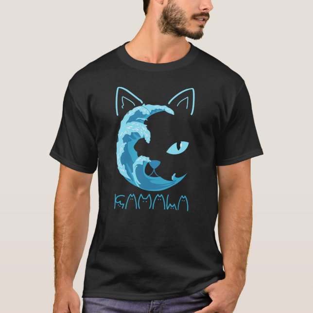 Camiseta Blue Wave of Cat Ladies Kamala Cat Typography Alph (Frente)