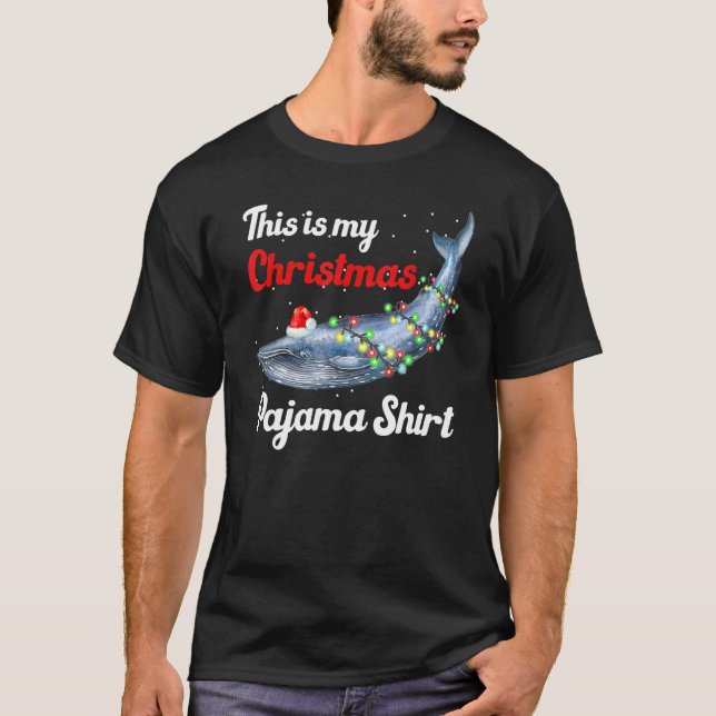Camiseta Blue Whale Christmas Lights This Is My Christmas P (Frente)