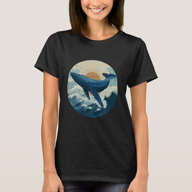 Camiseta Blue Whale Mammal Artwork Sea Ocean Animal Humpbac (Frente)