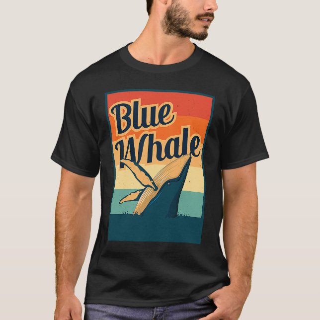 Camiseta Blue Whale Sea Diving Maritime Waves Nature Protec (Frente)