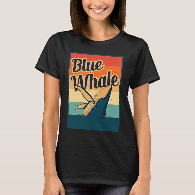 Camiseta Blue Whale Sea Diving Maritime Waves Nature Protec (Frente)