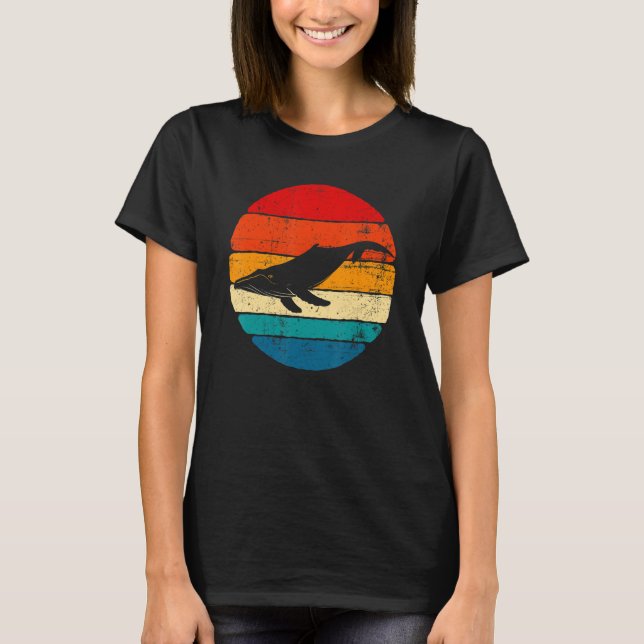 Camiseta Blue Whale, Whale Lover, Whale Art, Retro Whale (Frente)