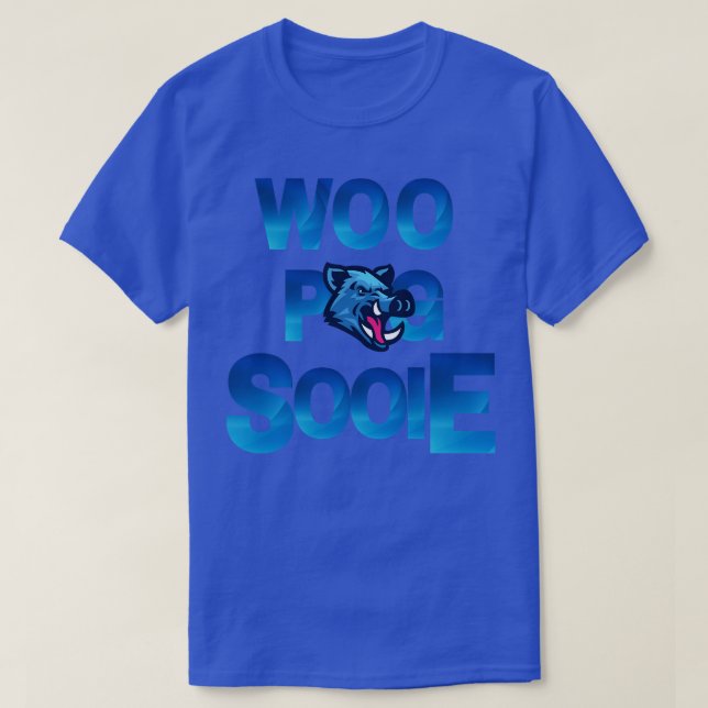 Camiseta Blue Woo Pig Sooie (Frente do Design)