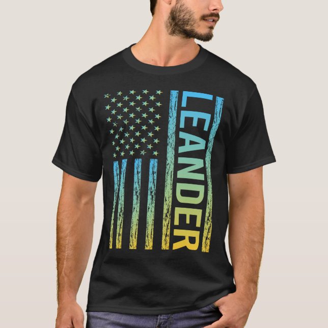 Camiseta Blue Yellow USA Flag - Leander (Frente)