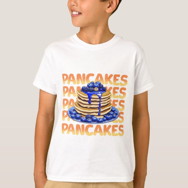Camiseta Blueberry Pancakes, Yummy Foodie (Frente)