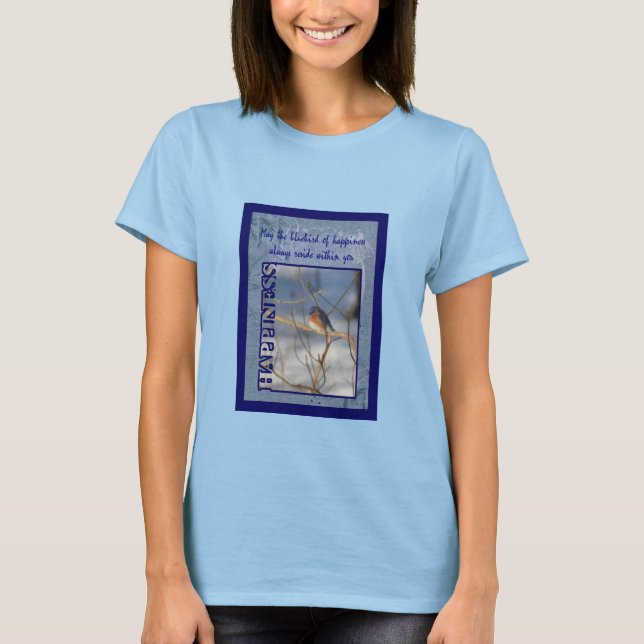 Camiseta Bluebird De Felicidade Inspiracional (Frente)