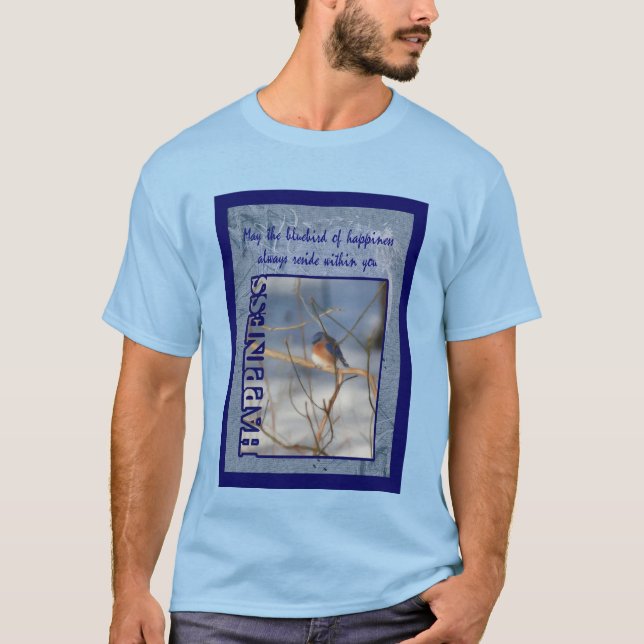 Camiseta Bluebird De Felicidade Inspiracional (Frente)