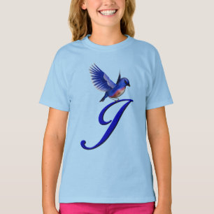 Camiseta Bluebird Monogram Initial J Elegant 