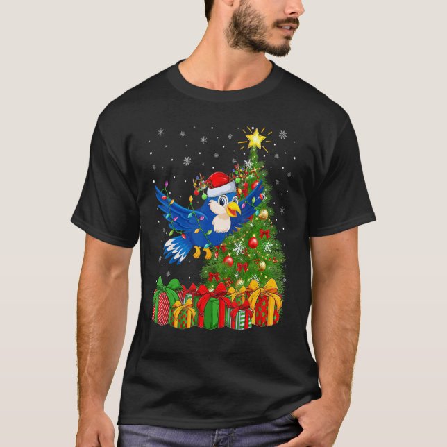 Camiseta Bluebird   Xmas Holiday Santa Bluebird Christmas T (Frente)