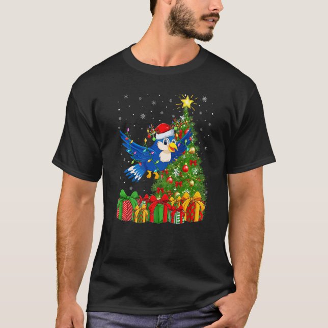 Camiseta Bluebird  Xmas Holiday Santa Bluebird Christmas Tr (Frente)