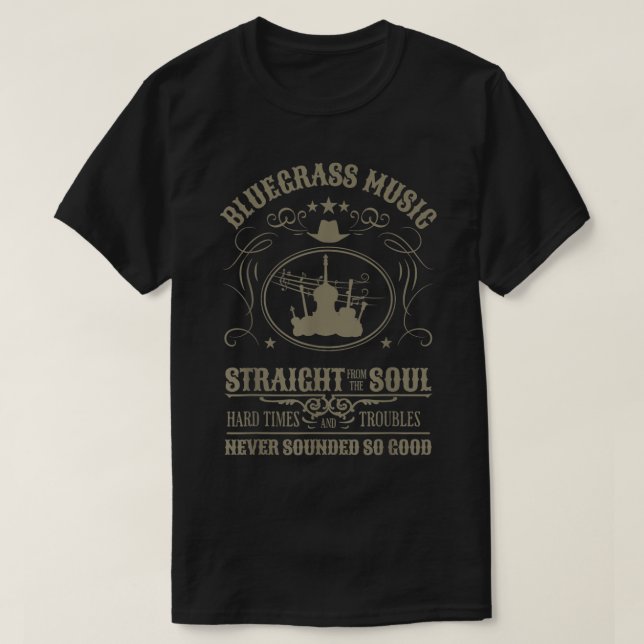 Camiseta Bluegrass Music Straight From The Soul  (Frente do Design)