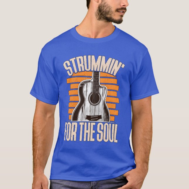 Camiseta Bluegrass Music Strummin' Para O Lover Soul Music (Frente)