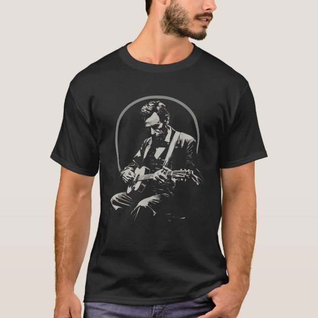 Camiseta BluegrassGarage Abraham Lincoln tocando guitarra (Frente)