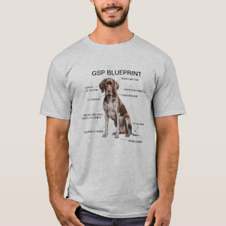 Camiseta Blueprint de ponteiro fino alemão engraçado