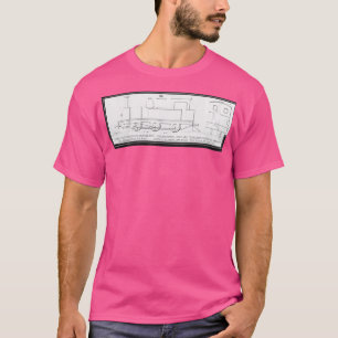 Camiseta Blueprint of a steam locomotive