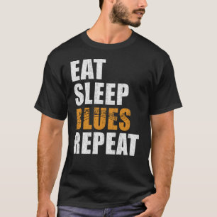 Camiseta Blues comem Blues de latência repetem