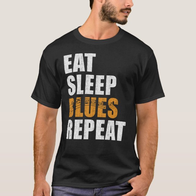 Camiseta Blues comem Blues de latência repetem (Frente)