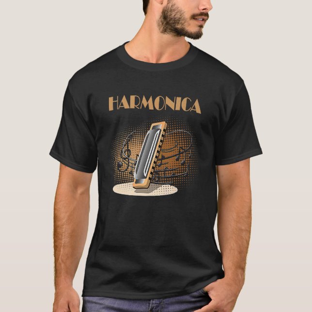 Camiseta Blues Harmonica mouth organ harmonicist  1 (Frente)