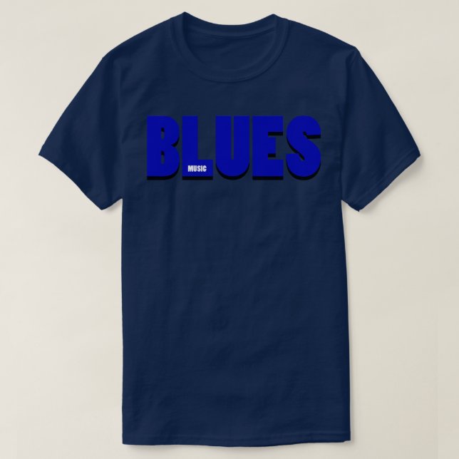 Camiseta BLUES MUSICBlue Texto branco (Frente do Design)
