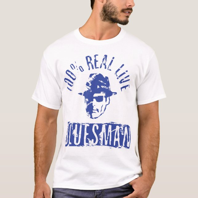 Camiseta Bluesman vivo real T afligido (Frente)