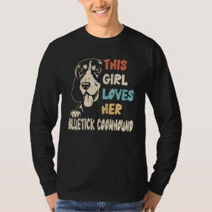 Camiseta Bluetick Coonhound Girl Legal Vintage Retro Para C