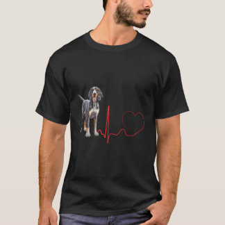 Camiseta Bluetick Coonhound Heartbeat Ekg Engraçados Cães L
