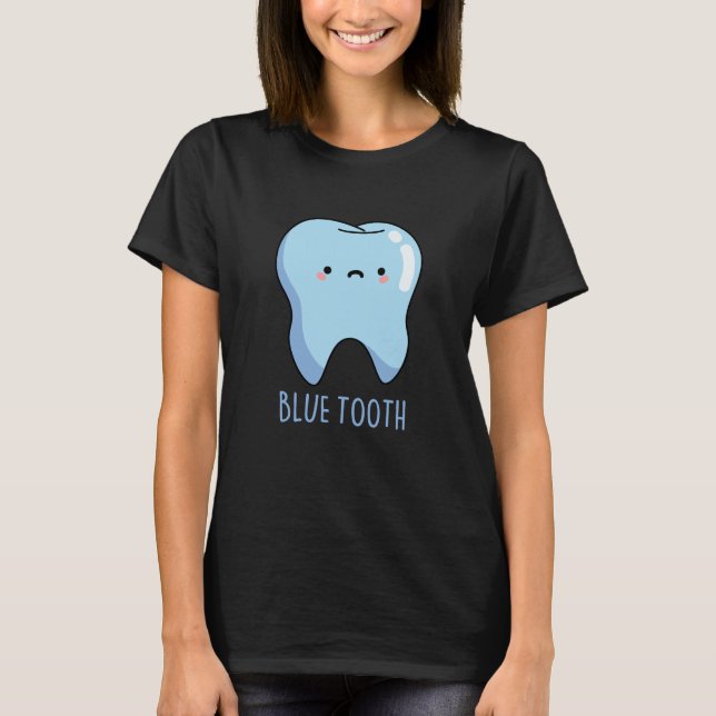 Camiseta Bluetooth Engraçado Técnico Azul Tooth Dark BG (Frente)